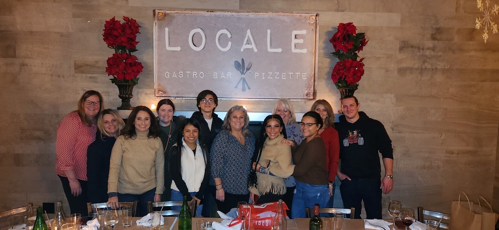 The Savino dental team gathered for a holiday meal together